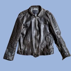 ALLSAINTS xxl black vintaged leather jacket, good condition.